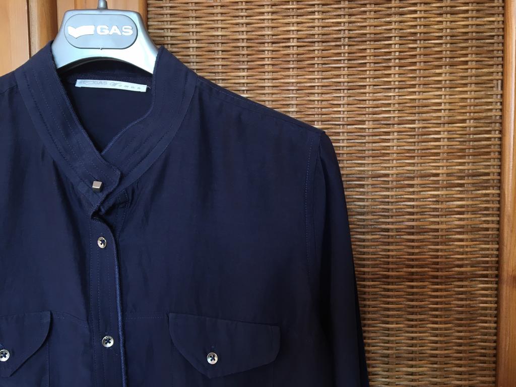 Donkerblauw hemdje Gas maat S, Enlèvement ou Envoi, Taille 36 (S), Gas, Comme neuf