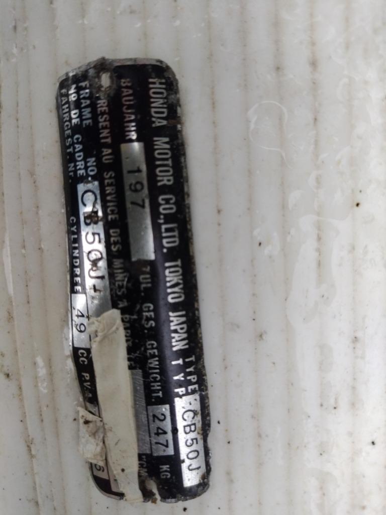 Honda CB50J identificatieplaatje, Enlèvement ou Envoi, Utilisé, Cadre, Honda