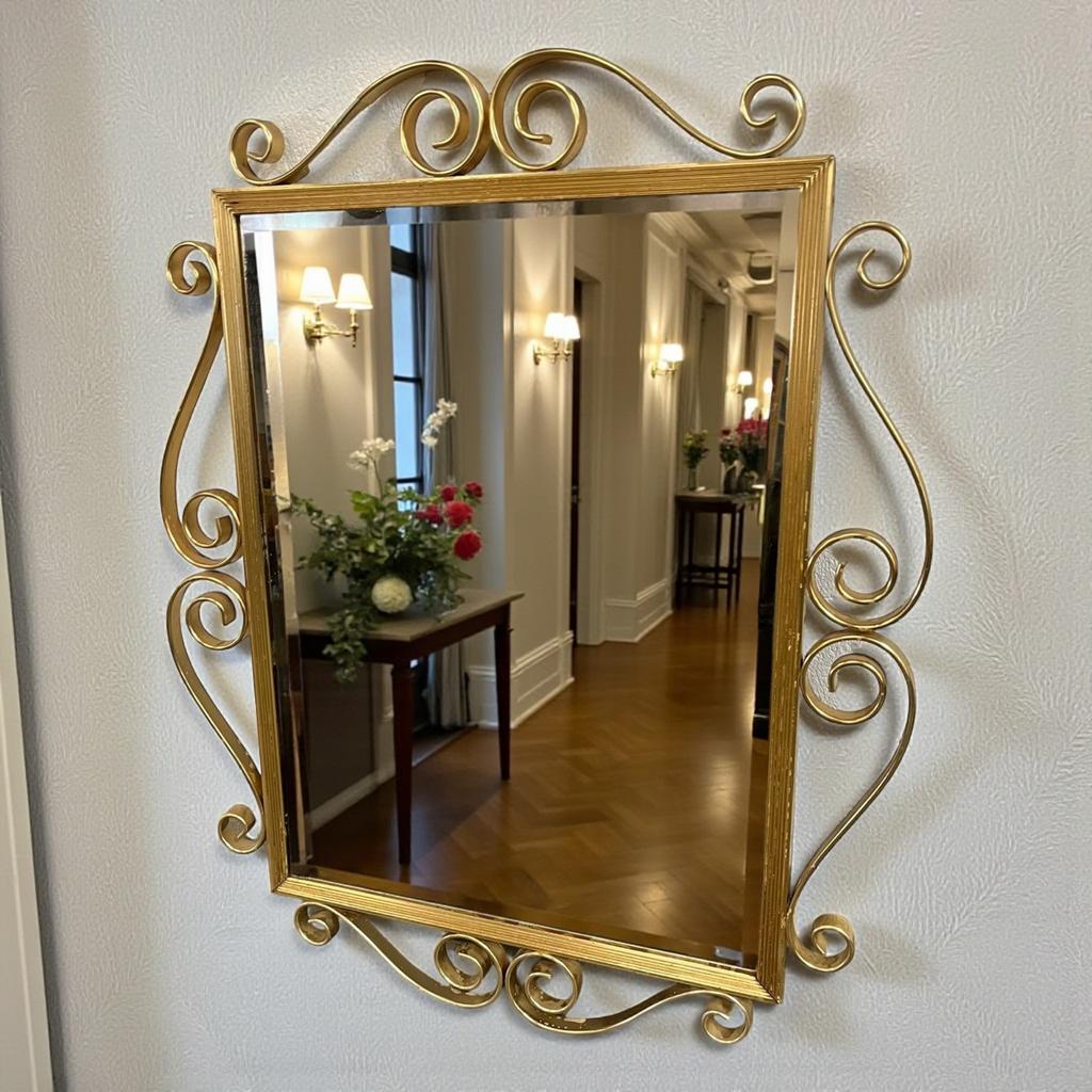 miroir décoratif doré vintage/miroir mural, Antiquités & Art, Enlèvement ou Envoi