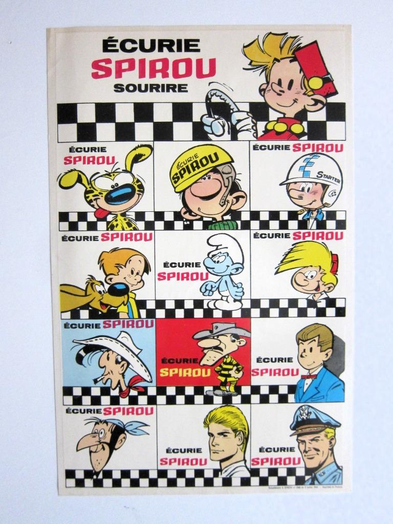 Superbe planche de 13 décalcomanies du Spirou 1368 (1964), Livres, Enlèvement ou Envoi, Une BD, Comme neuf, Divers auteurs