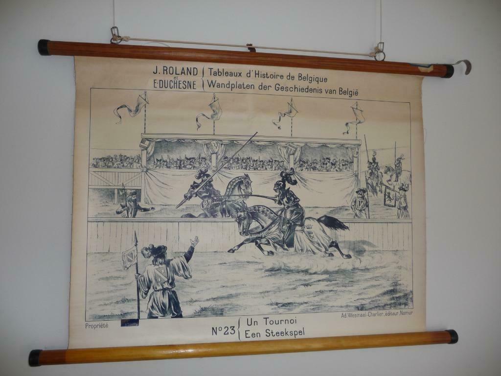 vintage schoolplaten geschiedenis van belgie   € 65 per stuk, Antiquités & Art, Enlèvement ou Envoi