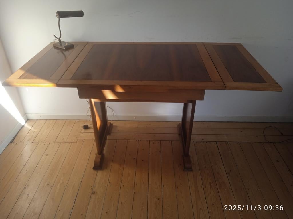 Kleine uitschuifbare Art Deco eettafel keukentafel bureau, Ophalen