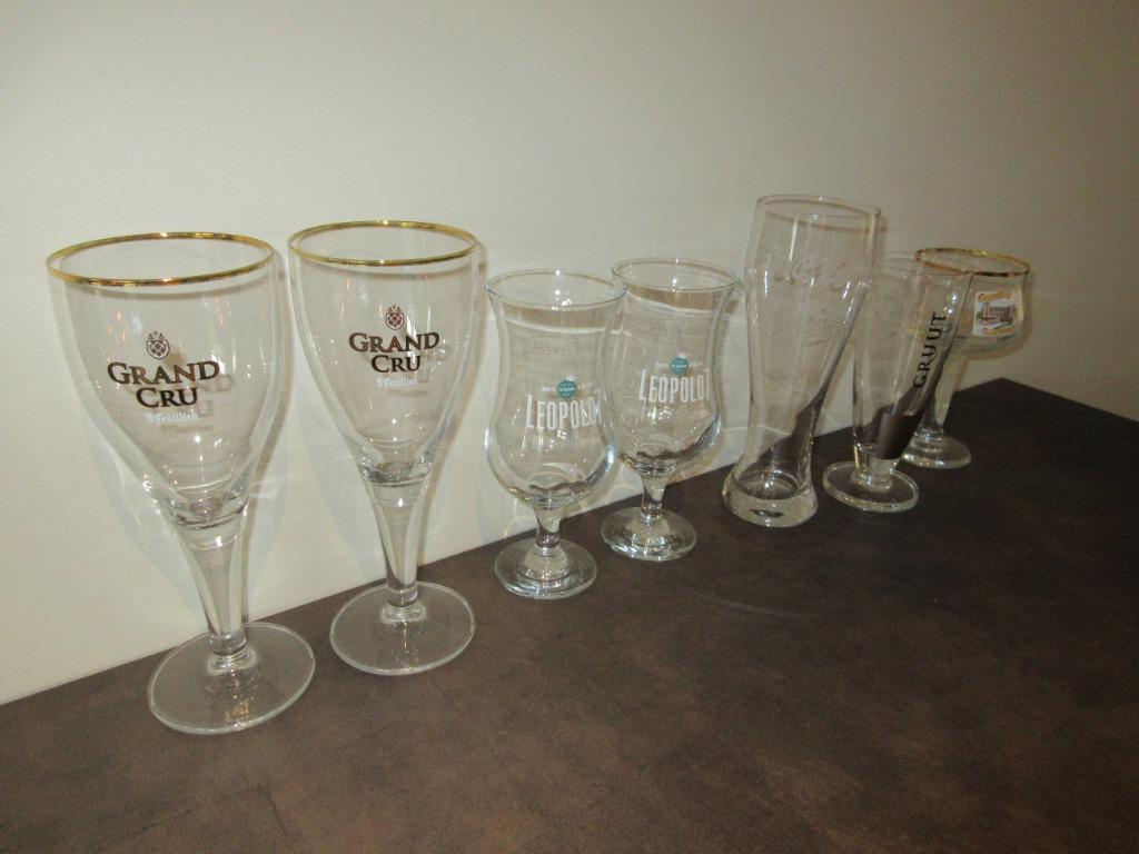 divers verres à bière rares Saint-Feuillien Leopold7 Gruut, Enlèvement