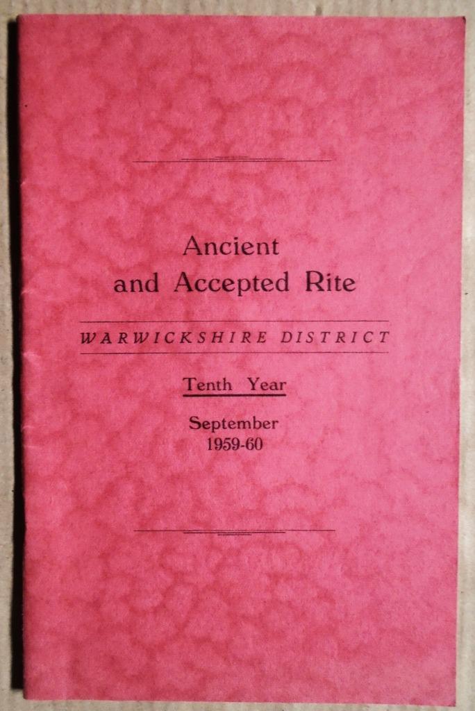 Ancient and Accepted Rite: Warwickshire District - 1959, Gelezen, Ophalen of Verzenden, Redactiecollectief, Instructieboek
