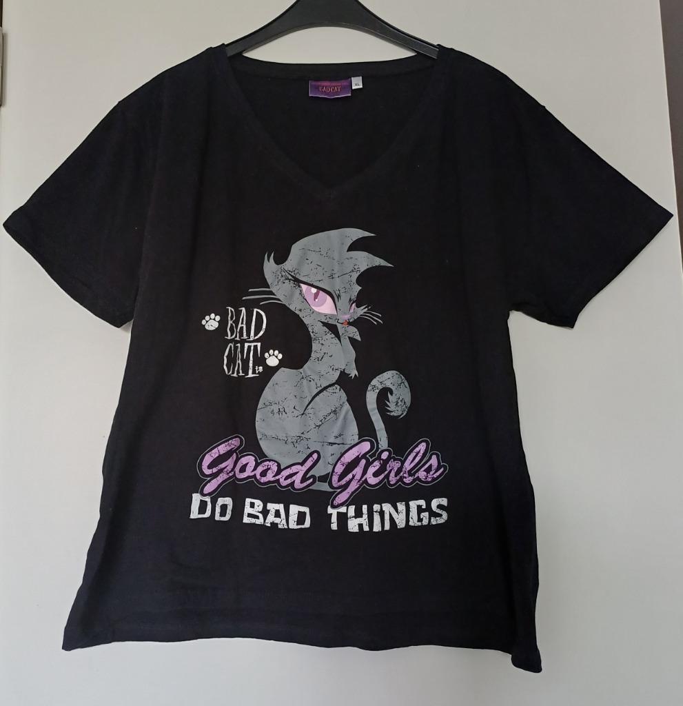 zwart tshirt good girls bad cat, Neuf, Manches courtes, Taille 46/48 (XL) ou plus grande, Enlèvement ou Envoi