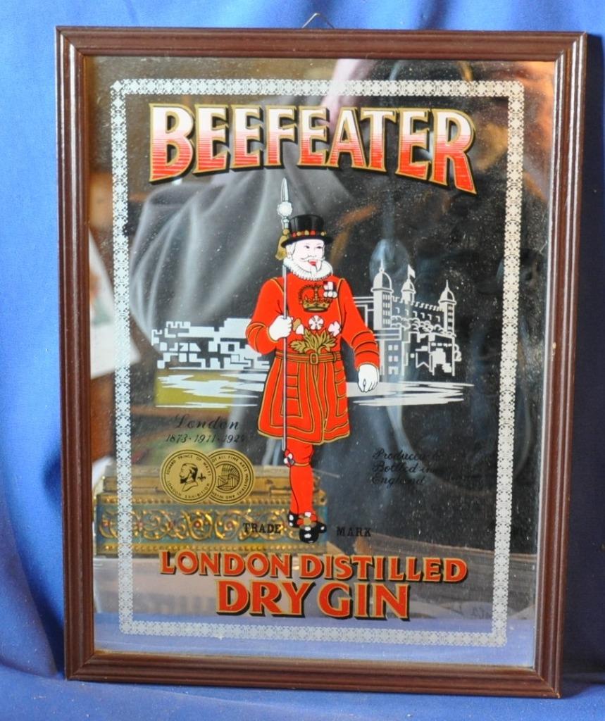 miroir mural publicitaire beefeater dry gin, Enlèvement ou Envoi, Comme neuf, Autres types