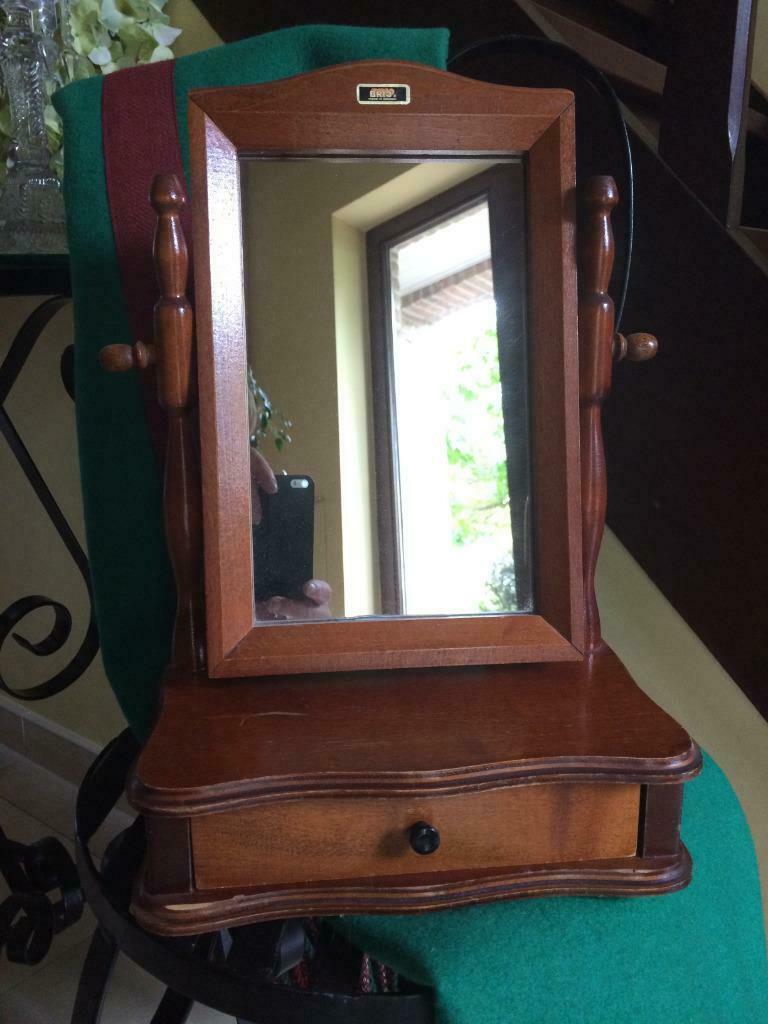 1963 vintage BRIO houten spiegel, Antiek en Kunst, Ophalen