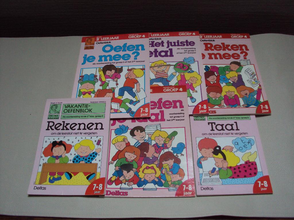 Set van 6 oefenboekjes / 2de leerjaar / 7-8 jaar, Ophalen of Verzenden