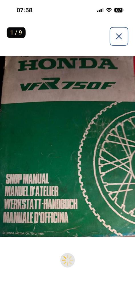 Manuel d'atelier Honda VFR750F RC24, Motos, Enlèvement ou Envoi, Honda