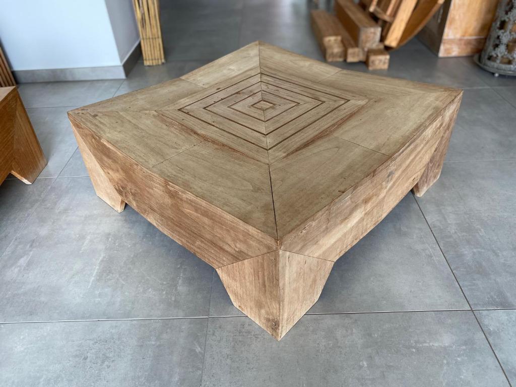 Table de salon en teck massif, Maison & Meubles, Tables | Tables de salon, Utilisé, Moins de 50 cm, 50 à 100 cm, 50 à 100 cm, Carré