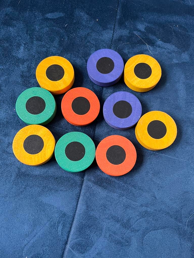 Set gekleurde houten magneten