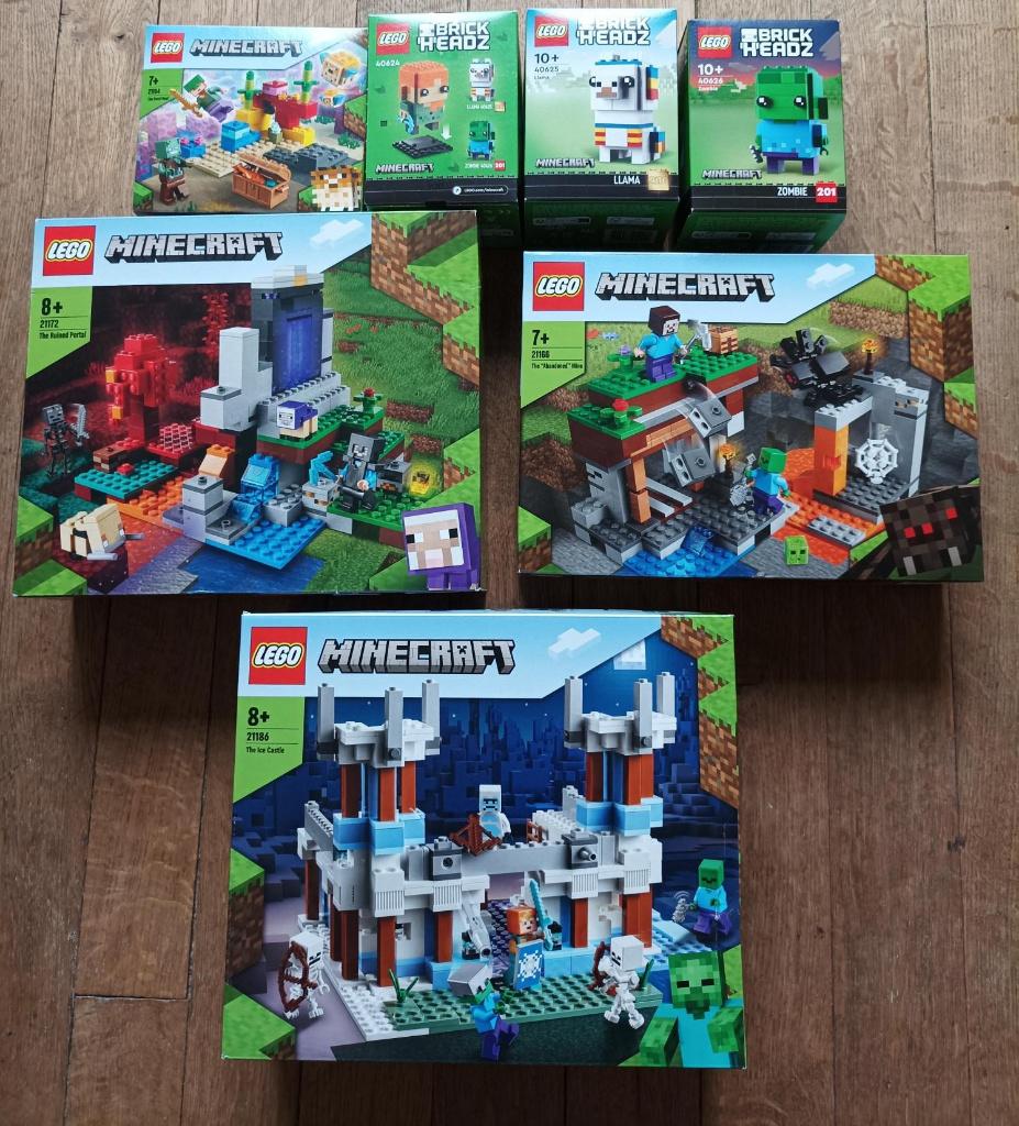 Lot 7 lego Minecraft neufs 40624 40625 40626 21172 21186, Kinderen en Baby's, Speelgoed | Duplo en Lego, Nieuw, Lego, Complete set