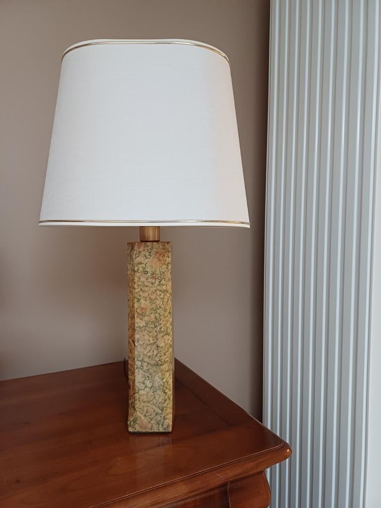 Lampe de table pied en marbre des années 70/80, Enlèvement ou Envoi, Vintage, Utilisé, Autres matériaux