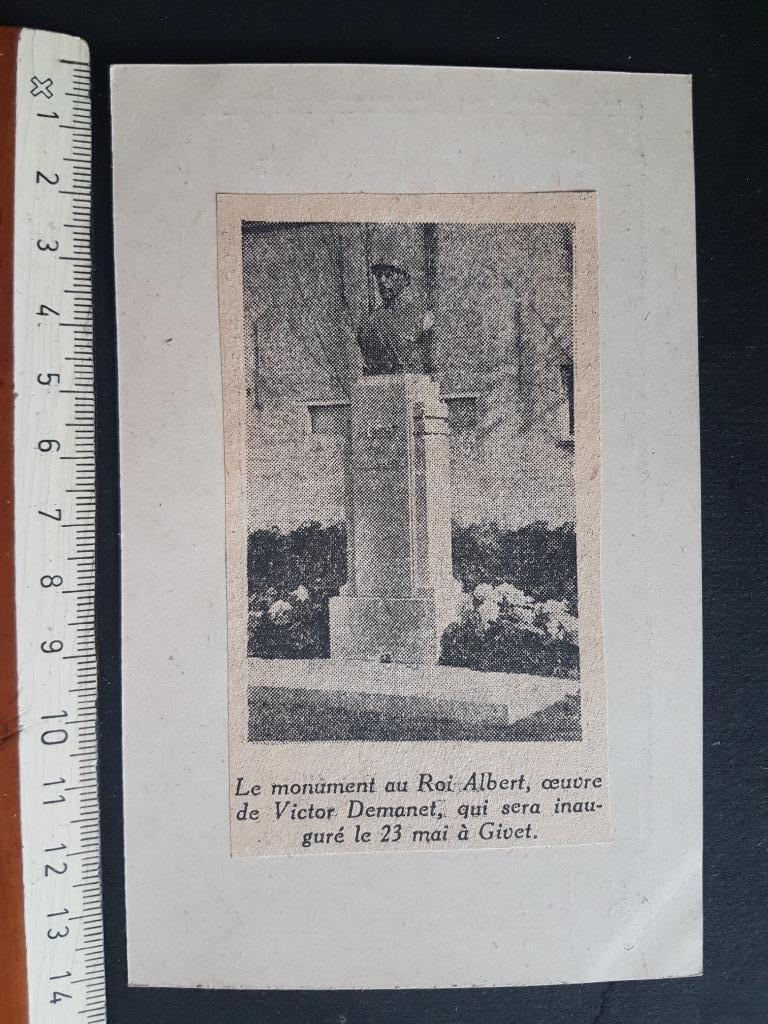 Coupure : Givet Monument Roi Albert, Envoi, Armée de terre, Photo ou Poster
