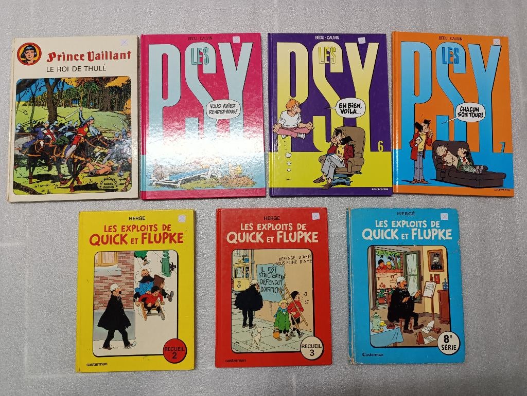 BD Prince Vaillant 4 roi Les Psy 5 6 7 Quick et Flupke 2 3 8, Enlèvement ou Envoi, Utilisé