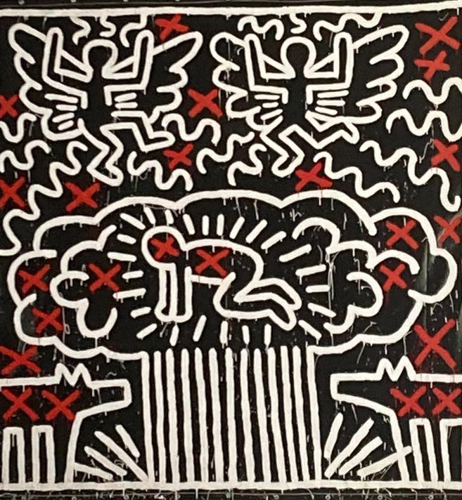Keith Haring: lithografie op groot formaat. Nieuwstaat