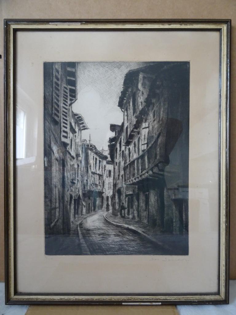 Litho Oude stad Maastricht of litho Oude stad Den Bosch 1950, Ophalen of Verzenden