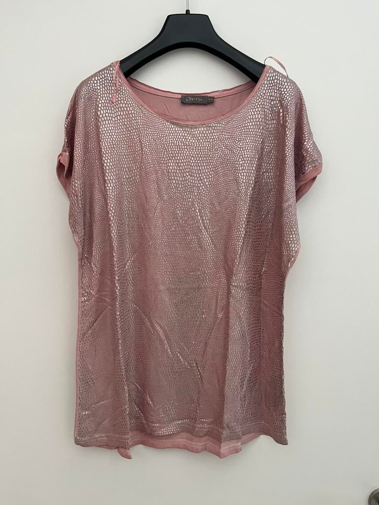 Tee-shirt Geisha taille M rose argenté, Enlèvement ou Envoi, Comme neuf, Taille 38/40 (M)