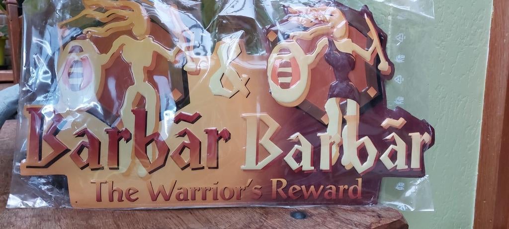 Reclamebord barbar (nieuw in originele verpakking), Ophalen of Verzenden, Nieuw, Reclamebord, Plaat of Schild, Overige merken