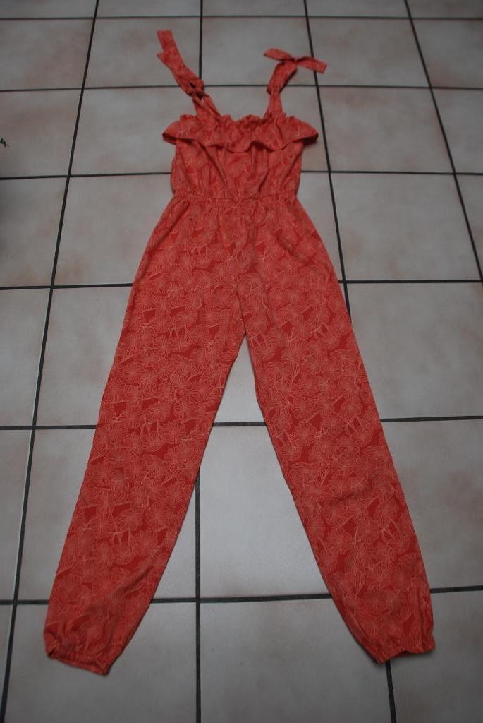Jolie salopette rose corail Sans manches T164 cm ou 13/14A, Pantalon, TQF Collection, Enlèvement ou Envoi, Comme neuf