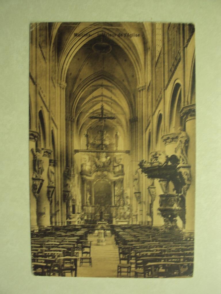 60012 - MALINES - INTERIEUR DE L'EGLISE - VERSTUURD 1910 !!!, Envoi
