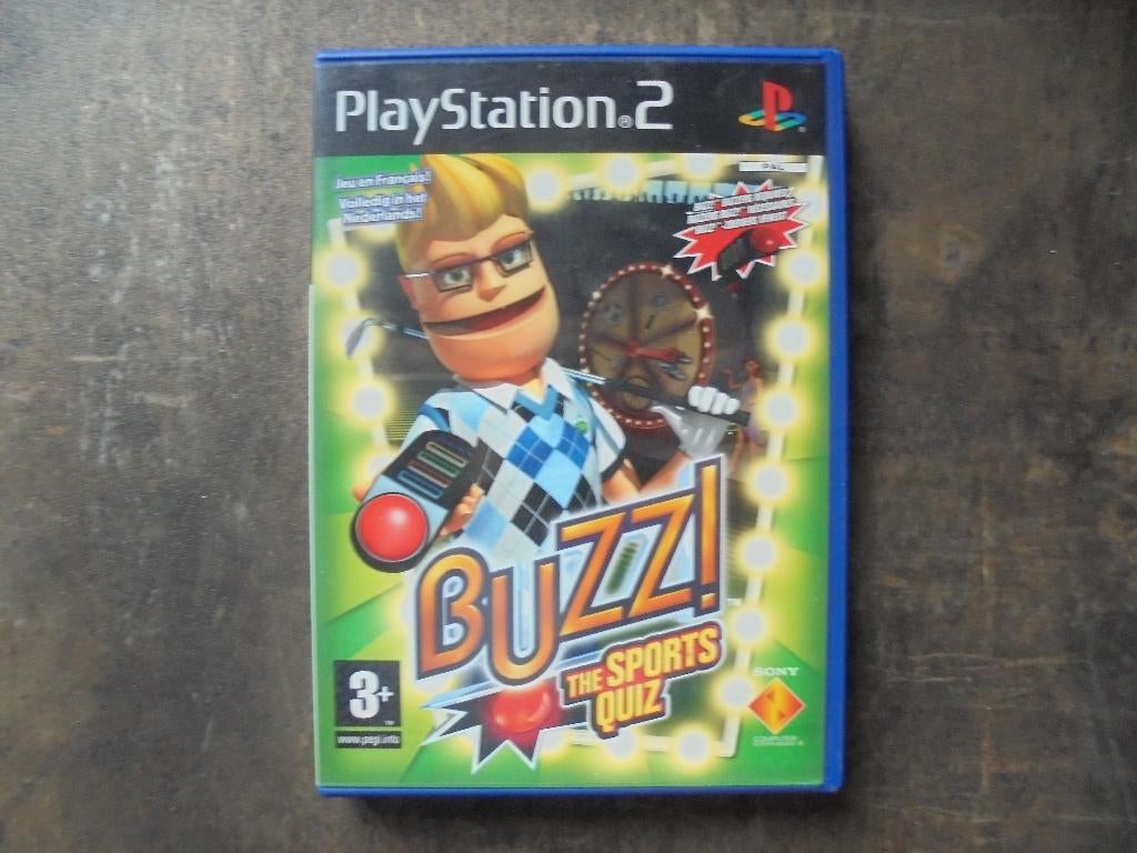 Buzz The Sports Quiz voor PS2 (zie foto's) IV, Games en Spelcomputers, Puzzel en Educatief, Gebruikt, Ophalen of Verzenden, 3 spelers of meer