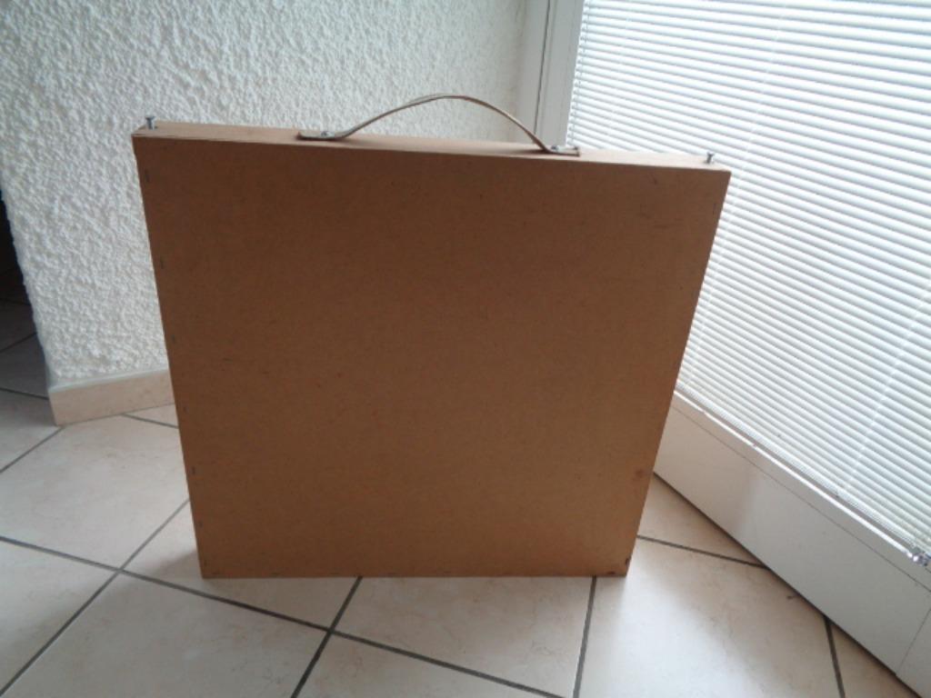 Boîte de rangement pour peaux de batterie. Bois vintage, Musique & Instruments, Boîtiers & Valises, Enlèvement ou Envoi, Utilisé