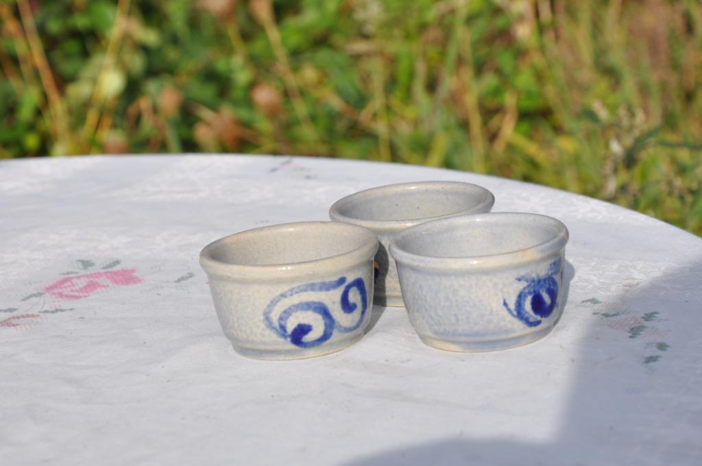 3 pochons en gres gris bleu, Enlèvement ou Envoi