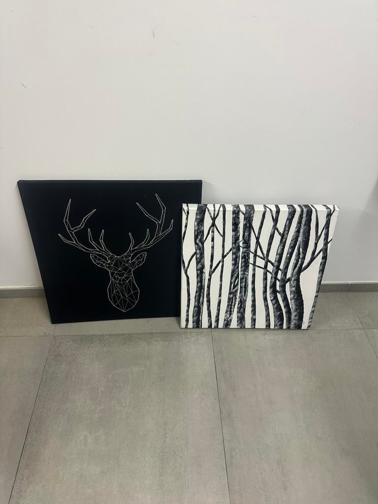Ikea Ensemble de 2 toiles cadres noir et blanc, Ophalen, Zo goed als nieuw