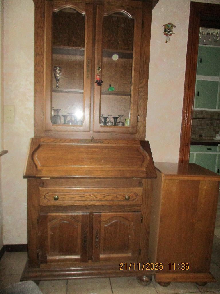 meuble vitrine secretaire, Enlèvement, Comme neuf, Ancien