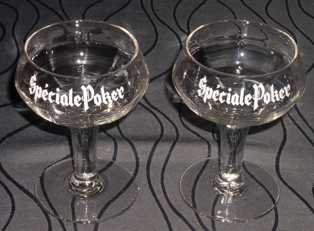 Bierglas Spéciale Poker brouwerij Cousin-De Rauw Frameries, Ophalen of Verzenden, Gebruikt, Glas of Glazen, Overige merken