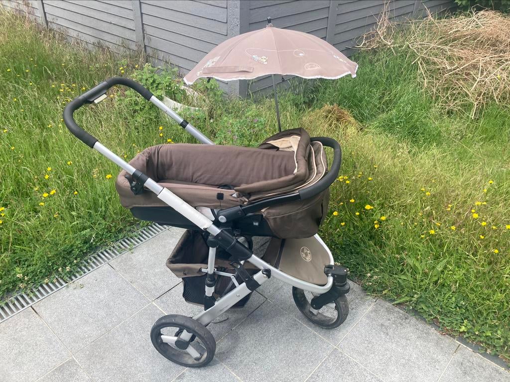 3-in-1 Noukies kinderwagen, reiswieg, buggy bruin/beige, Enlèvement, Comme neuf, Poussette, Tige de poussée réglable