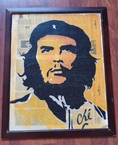 Beeltenis Che Guevara 50x40Cm (Zeefdruk/Beschildering), Antiek en Kunst, Kunst | Schilderijen | Modern, Ophalen of Verzenden