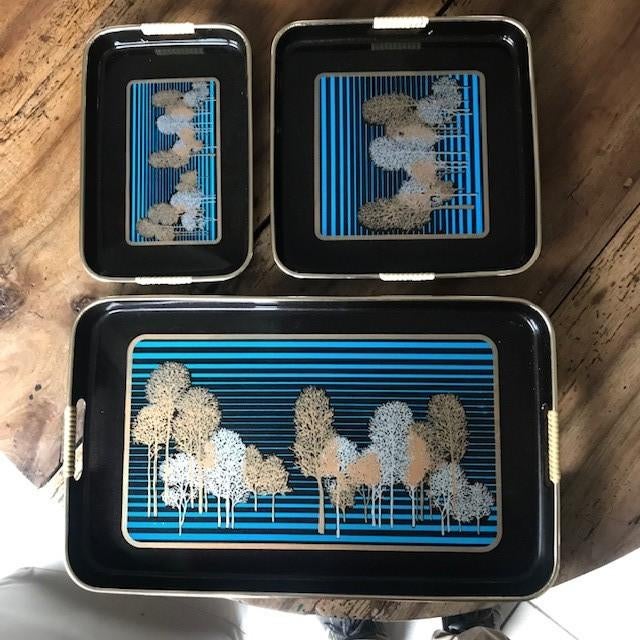 Ensemble de trois plats japonais., Enlèvement ou Envoi, Comme neuf, Rectangulaire, Synthétique