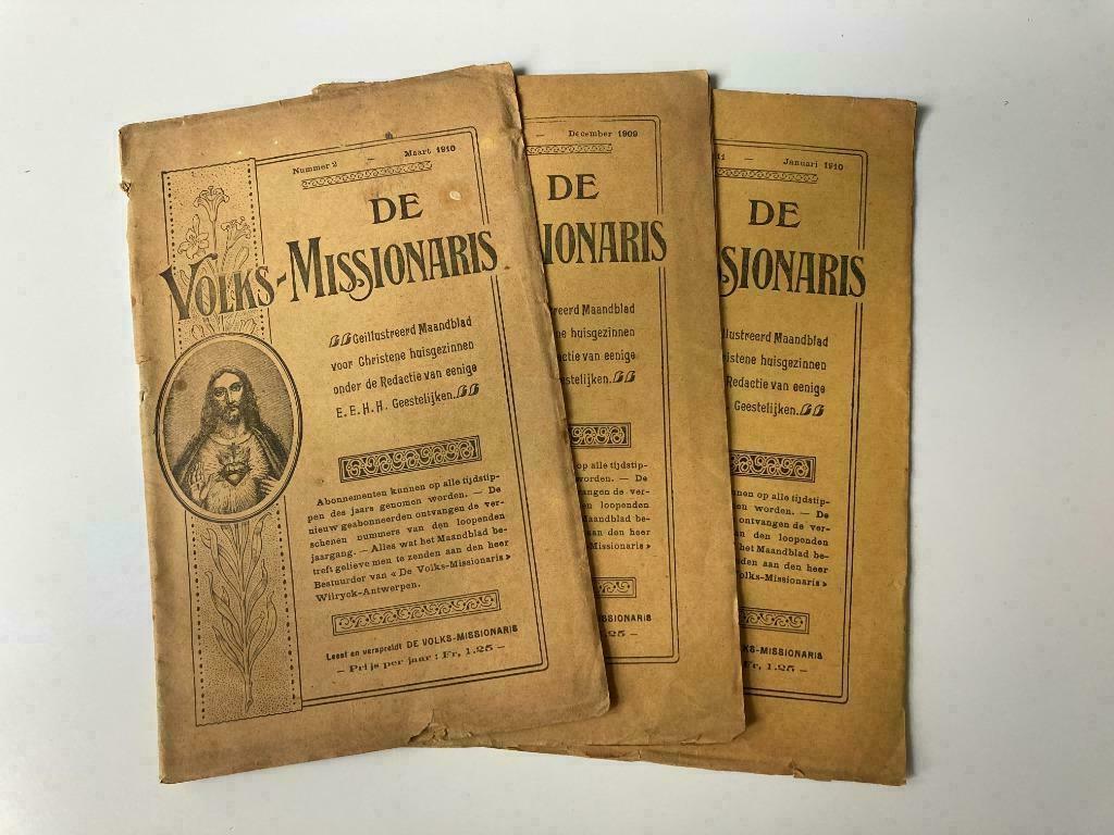 De Volks-Missionaris (3x) 1909 en 1910, Antiek en Kunst, Ophalen of Verzenden