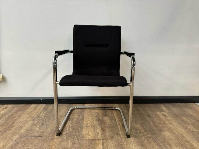 Vergaderstoelen zwart chrome sledeframe, Hobby & Loisirs créatifs, Feutre, Enlèvement
