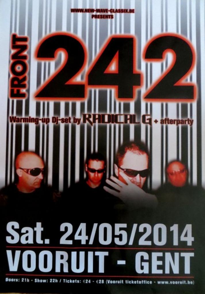 FRONT 242 - TOUR POSTER VOORUIT GENT 24/05/2014 - NEUF, Neuf, Rectangulaire vertical, Musique, Affiche ou Poster pour porte ou plus grand