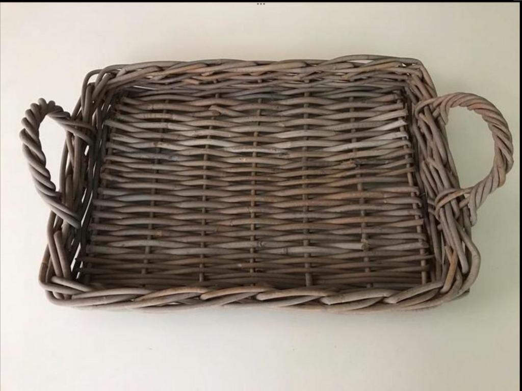 Rieten rotan dienblad plateau landelijk, Ophalen of Verzenden, Zo goed als nieuw