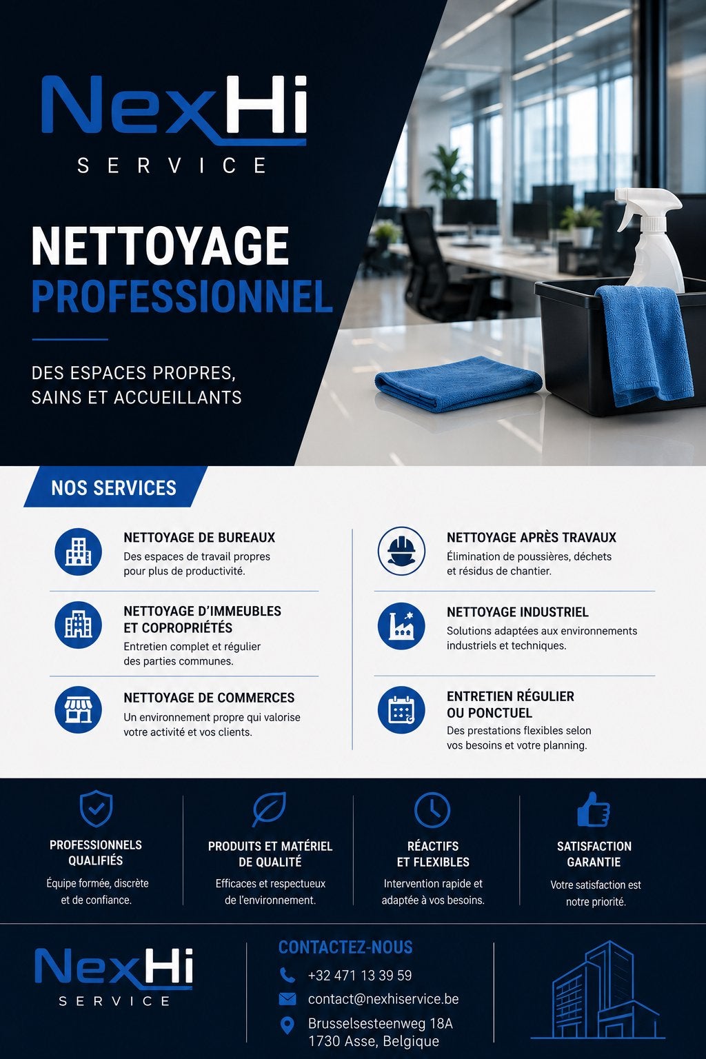 NexHI Service SRL – Nettoyage professionnel, Services & Professionnels, Agents de propreté & Laveurs de vitres, Nettoyage des locaux commerciaux