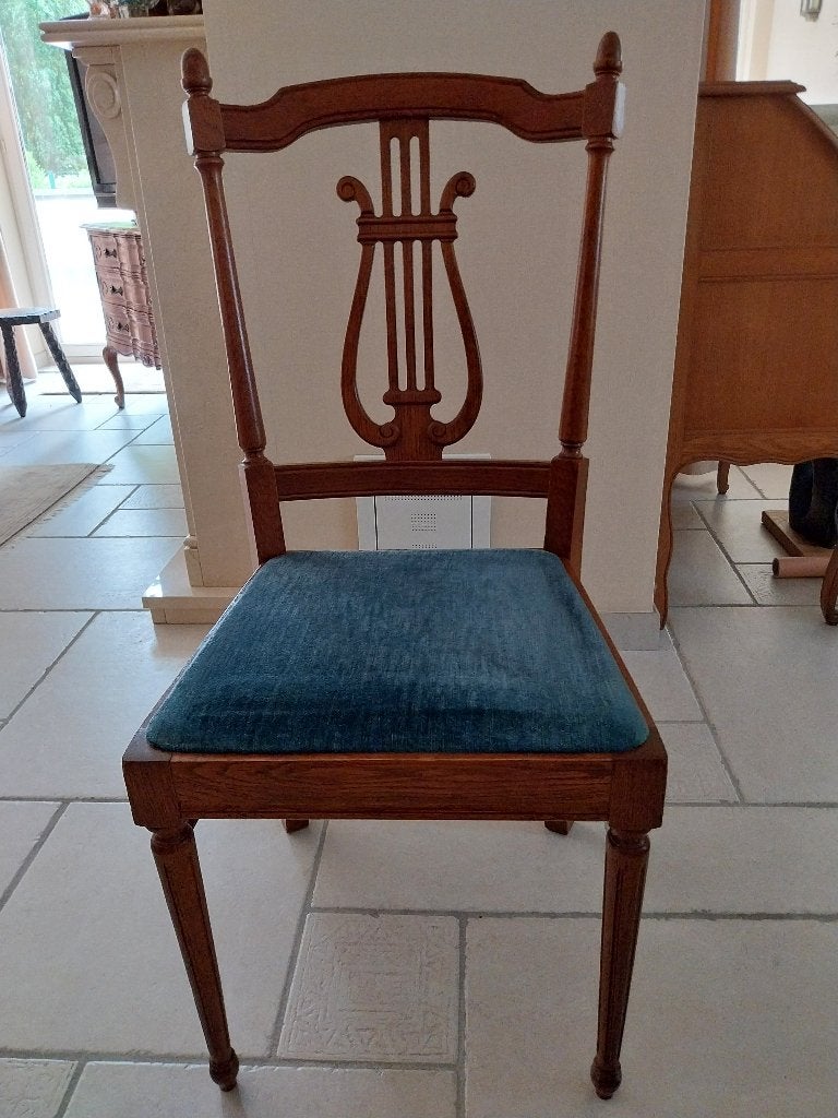 Klassieke eiken eetkamerset – ovale tafel + 6 stoelen, Ophalen