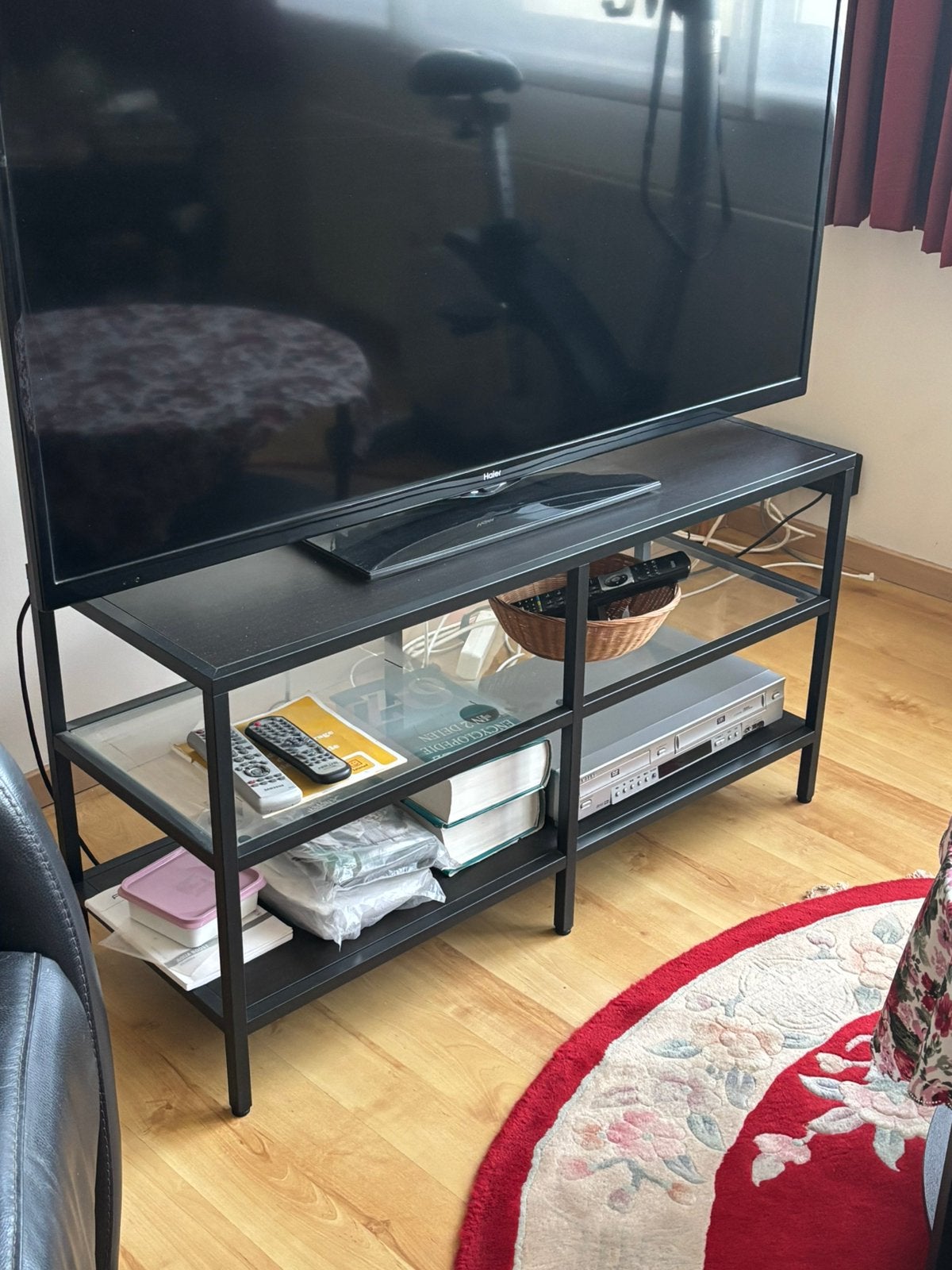 TV meubel, Huis en Inrichting, Kasten |Televisiemeubels, Ophalen, Gebruikt, 50 tot 100 cm, Glas