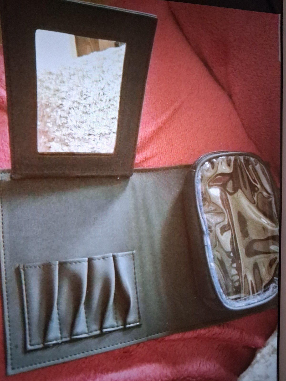 Trousse de maquillage/toilette av.miroir,trousse avec velcro, Bijoux, Sacs & Beauté, Trousses de toilette, Enlèvement ou Envoi