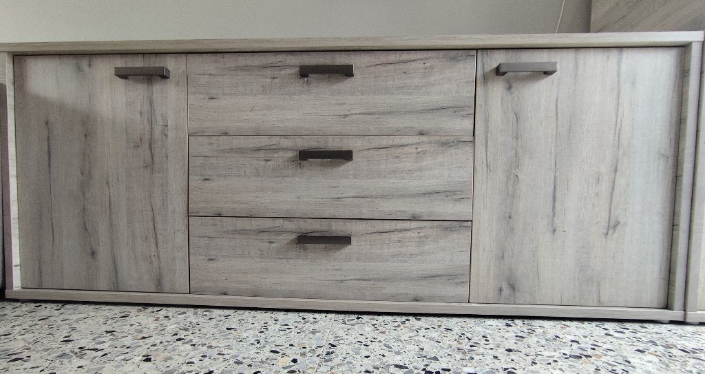 Dressoir + barkast, 200 cm ou plus, Comme neuf, Autres essences de bois, Avec tiroir(s)