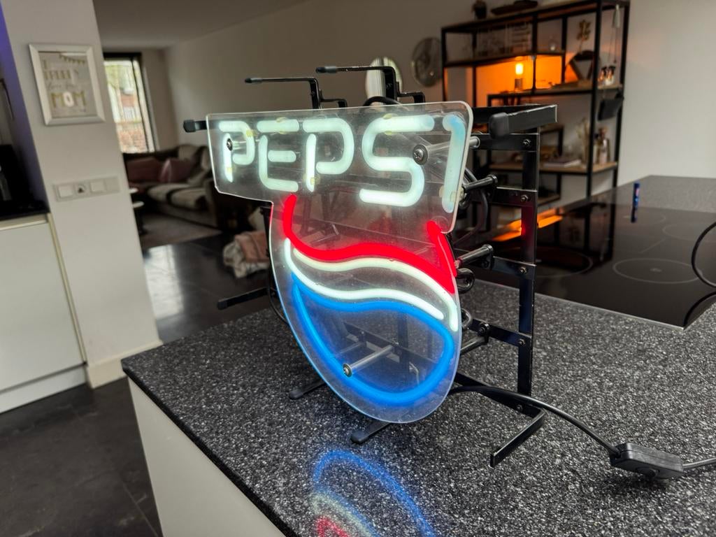 Oude Pepsi Cola reclame NeoN verlichting, Ophalen, Gebruikt, Lichtbak of (neon) lamp