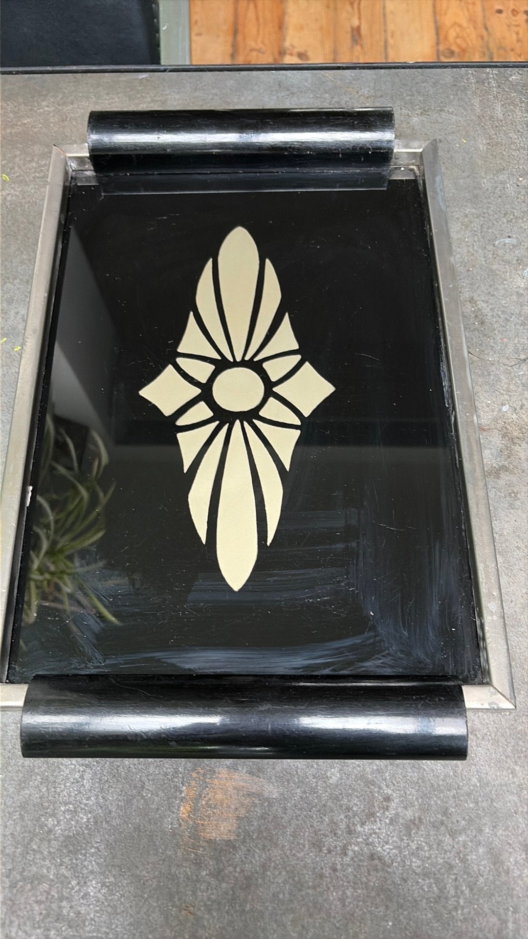 Geeglomiseerd dienblad in art deco-stijl, Ophalen of Verzenden