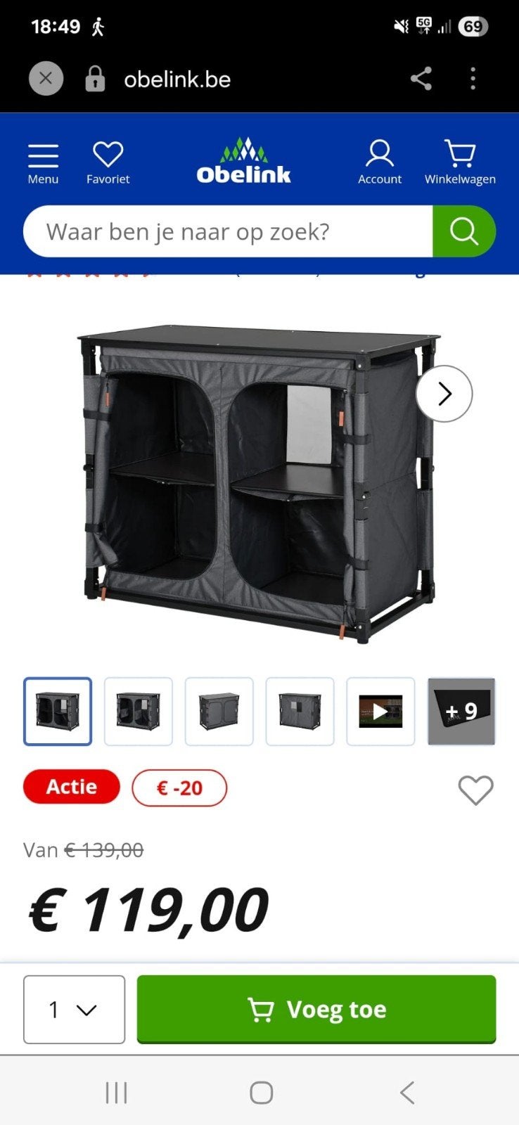 kampeerkast., Caravans en Kamperen, Kampeermeubelen, Ophalen