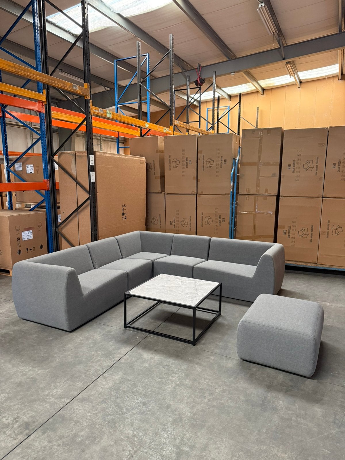 L modulaire Sunbrella directement sorti de l'usine, Jardin & Terrasse, Ensembles de jardin, Comme neuf, Sets de jardin, Aluminium