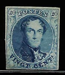 Belgium #11A S.M. le Roi Léopold Ier, Médaillon rond., Timbres & Monnaies, Sans timbre, Enlèvement ou Envoi, Sans gomme, Non oblitéré