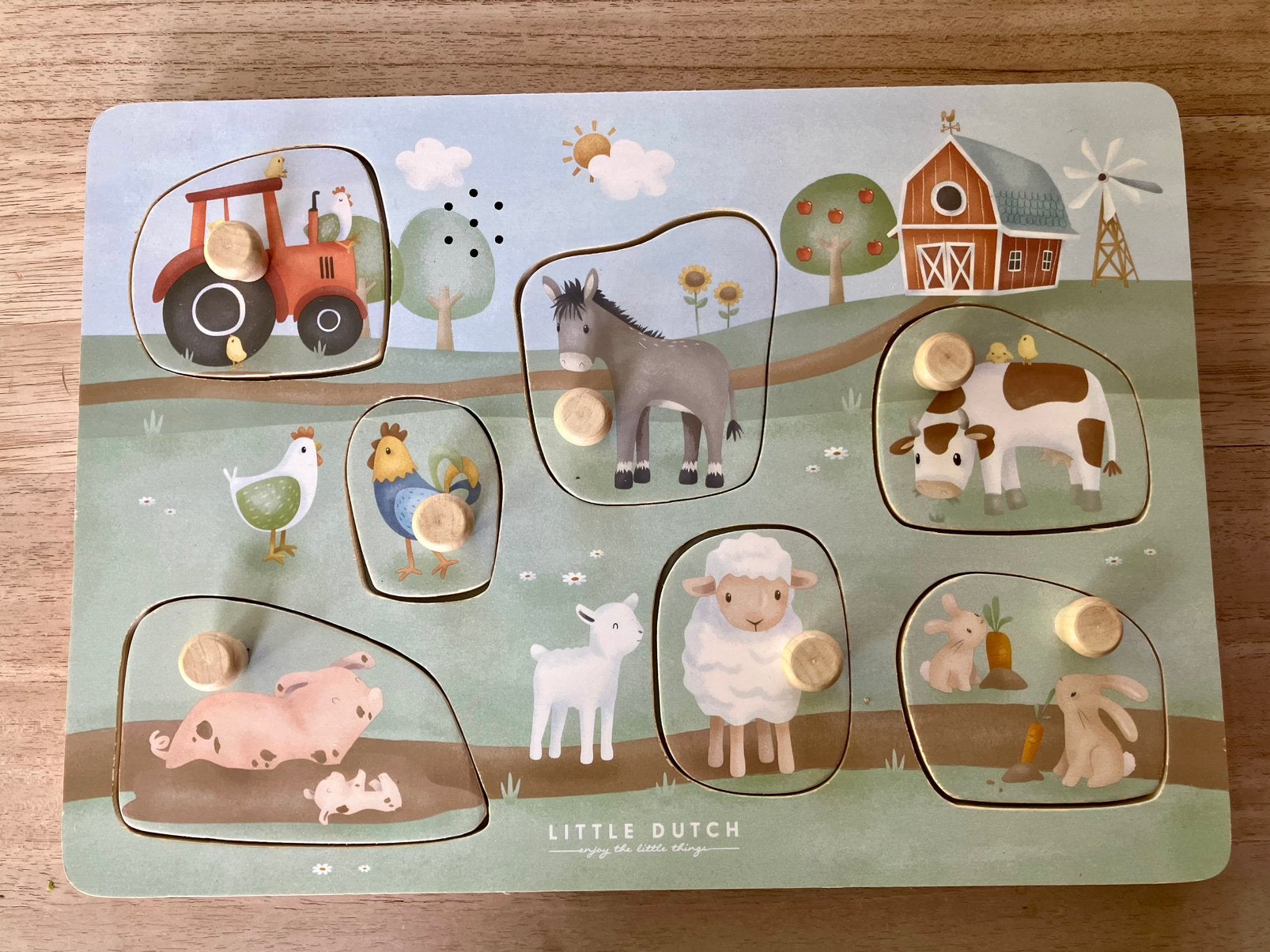 Geluidenpuzzel boederij Little Dutch, Ophalen, Gebruikt, Van hout, Minder dan 10 stukjes