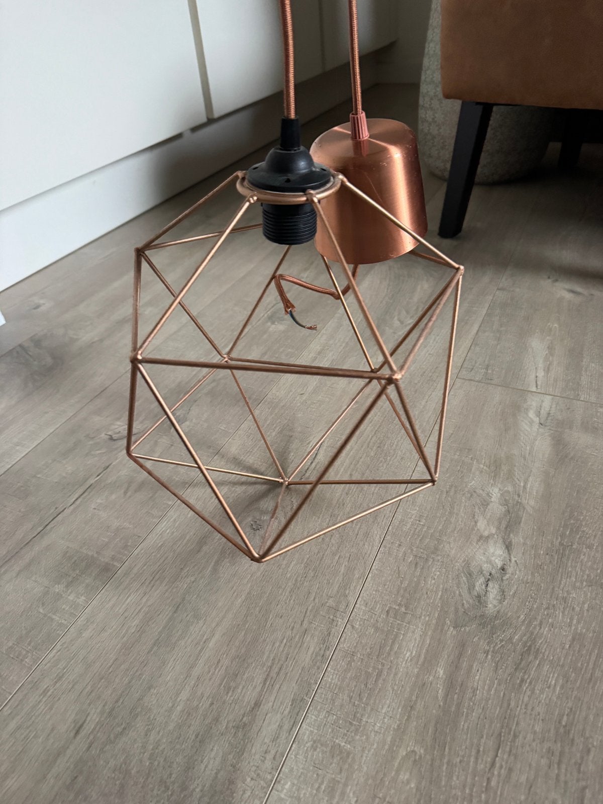 Lamp koperkleurig 2 stuks, Huis en Inrichting, Ophalen, Zo goed als nieuw